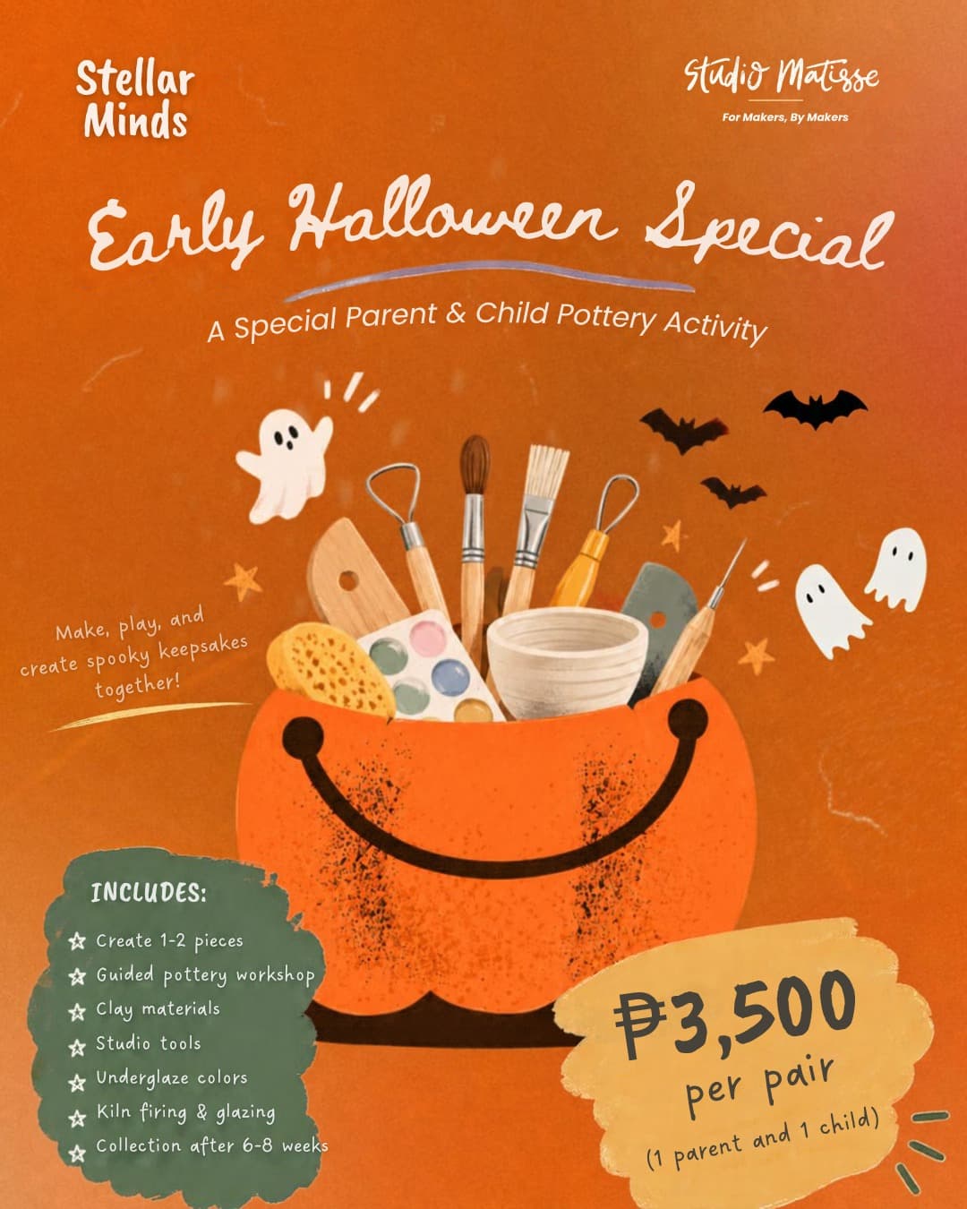 Parent & Child Pottery Workshop: Halloween Special